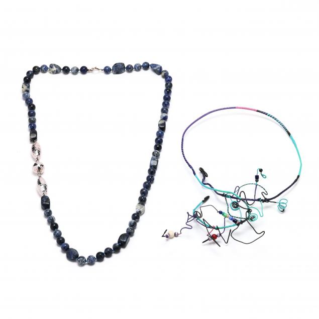 a-sodalite-and-silver-necklace-and-a-mixed-media-necklace