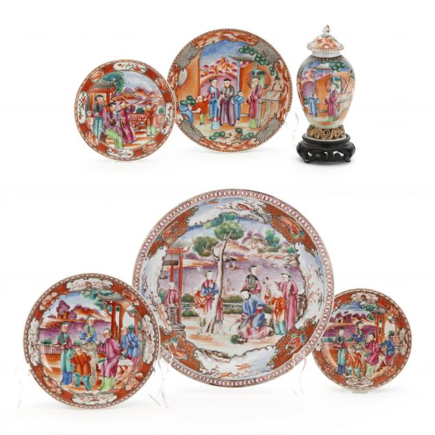 a-collection-of-chinese-export-rose-mandarin-porcelain