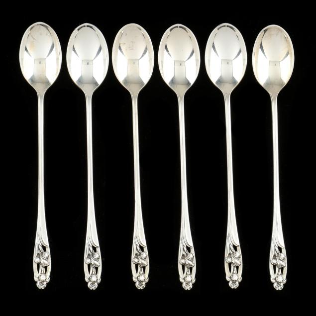 six-international-i-silver-iris-i-sterling-silver-iced-tea-spoons