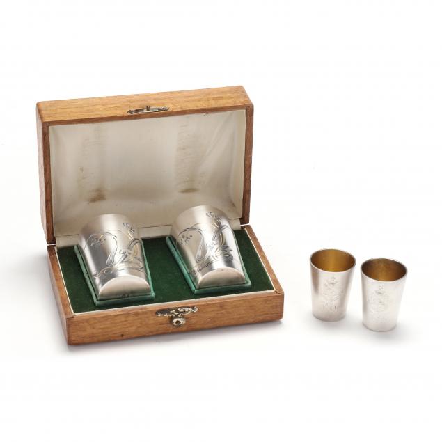 two-pairs-of-continental-silver-drinking-cups
