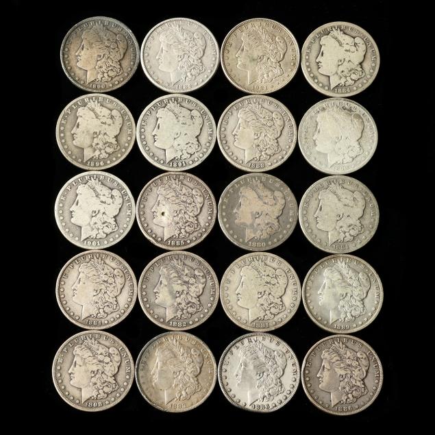 twenty-20-circulated-morgan-silver-dollars