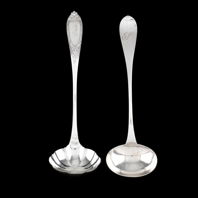 Two Antique American Coin Silver Ladles (Lot 1064 - Fine Silver ...