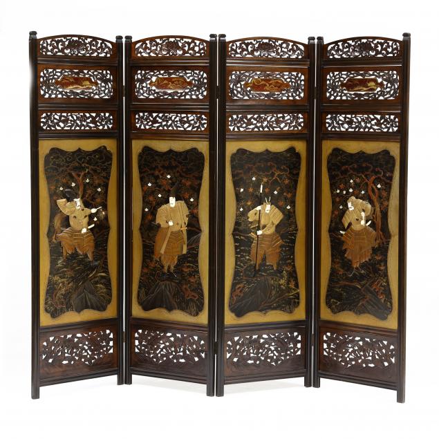 a-japanese-shibayama-four-panel-screen