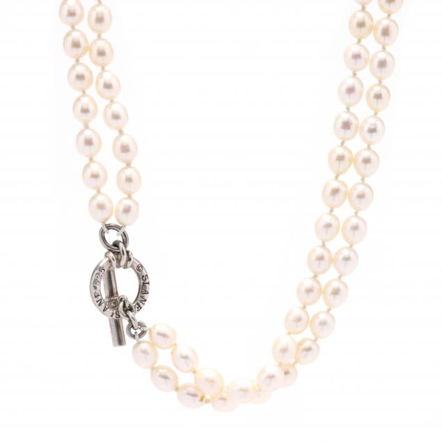 double-strand-pearl-necklace-with-sterling-silver-and-diamond-clasp-slane-slane