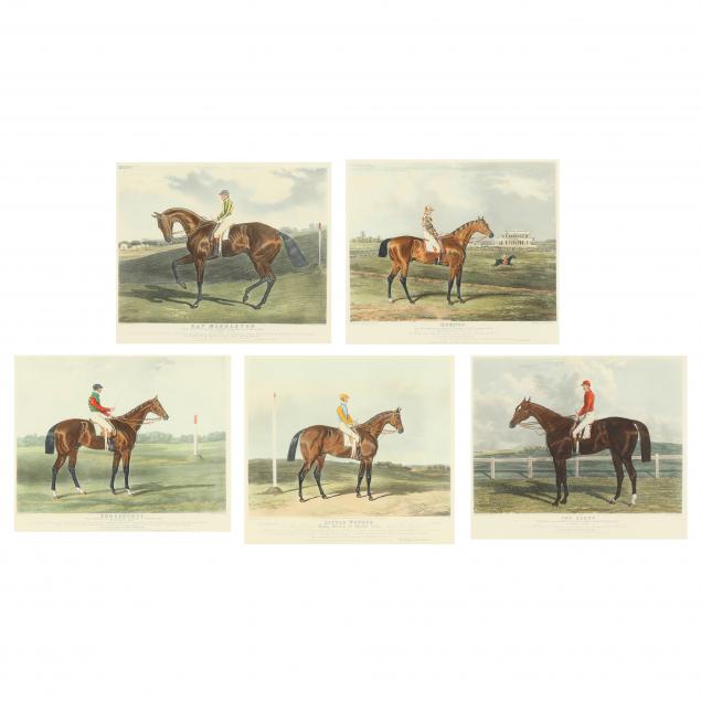 english-school-19th-century-five-racehorse-and-jockey-portraits-published-by-sporting-gallery