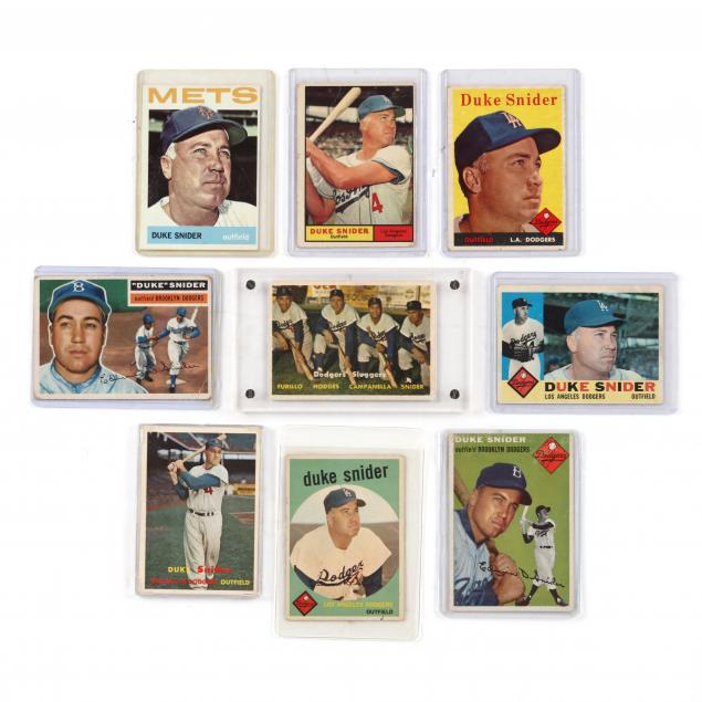 duke-snider-baseball-cards-collection-of-nine