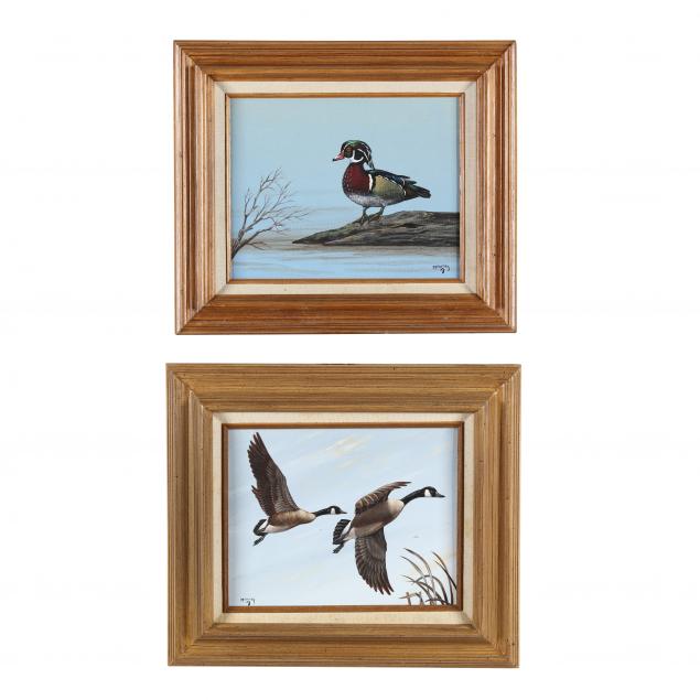 lee-mauney-american-wood-duck-geese-in-flight-two-works
