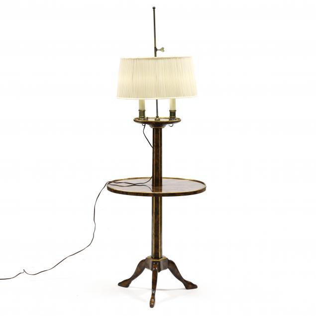 french-faux-tortoise-paint-decorated-adjustable-side-table-floor-lamp