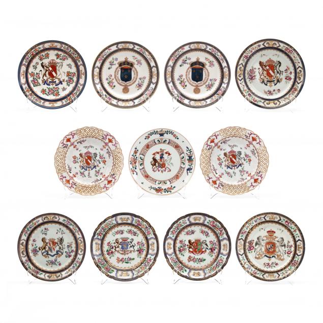 group-of-eleven-samson-armorial-plates