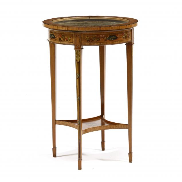 antique-adams-style-paint-decorated-vitrine-table