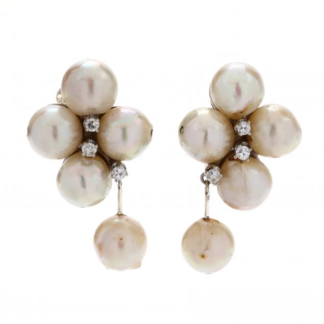 white-gold-pearl-and-diamond-earrings