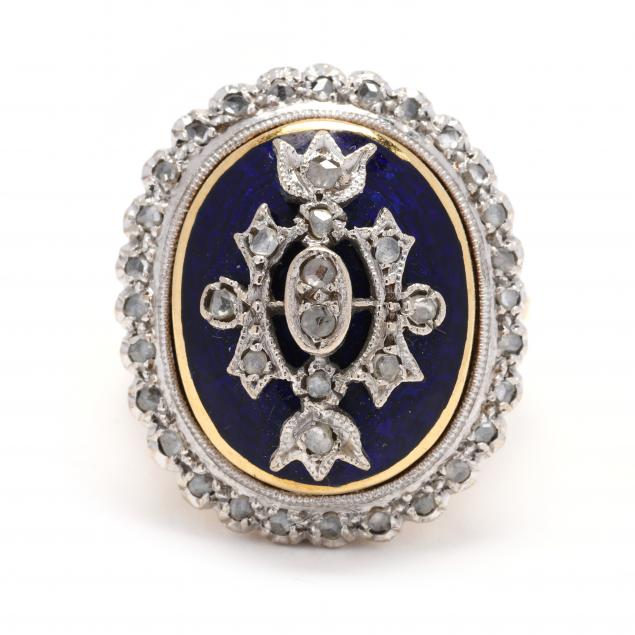 bi-color-gold-diamond-and-enamel-dome-ring-england