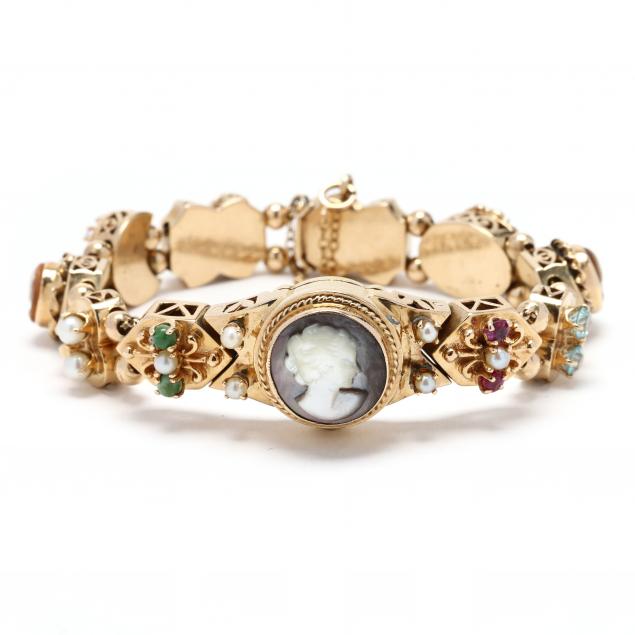 lady-s-vintage-watch-with-gold-and-gem-set-slide-bracelet-band-omega