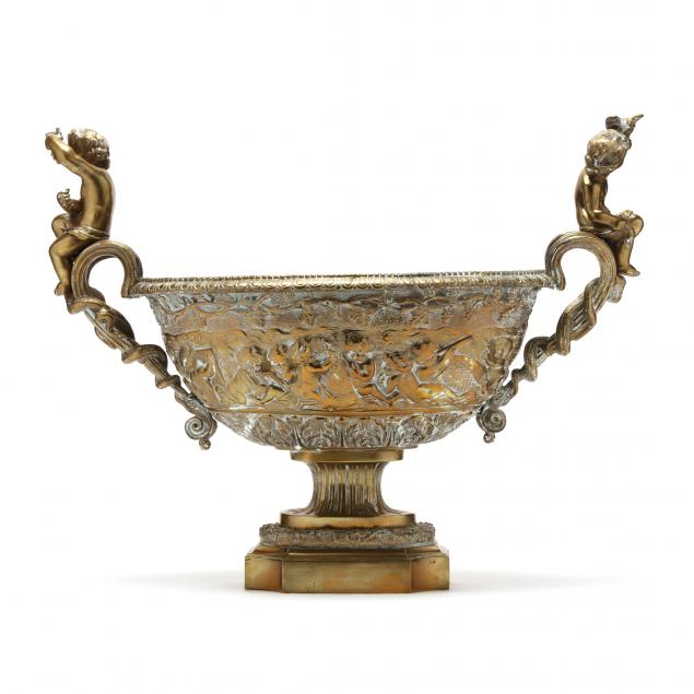 a-french-neoclassical-style-brass-figural-handled-urn