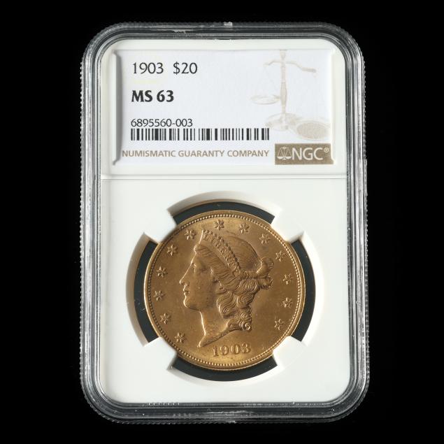 1903 Liberty Head $20 Gold Double Eagle, NGC MS 63 (Lot 4003 ...