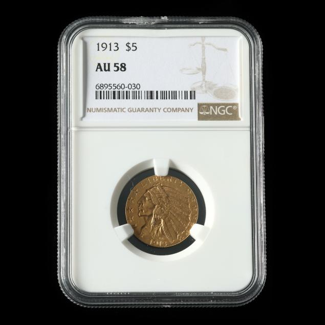 1913-indian-head-5-gold-half-eagle-ngc-au-58