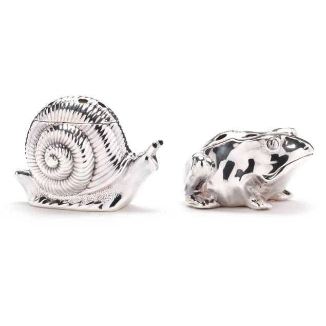 a-pair-of-judith-leiber-novelty-sterling-silver-vases-frog-and-snail