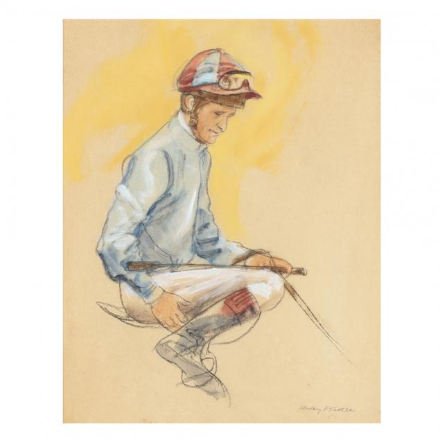 henry-koehler-american-1927-2018-mounted-jockey-in-blue