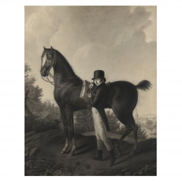 english-school-early-19th-century-portrait-of-a-young-man-with-horse