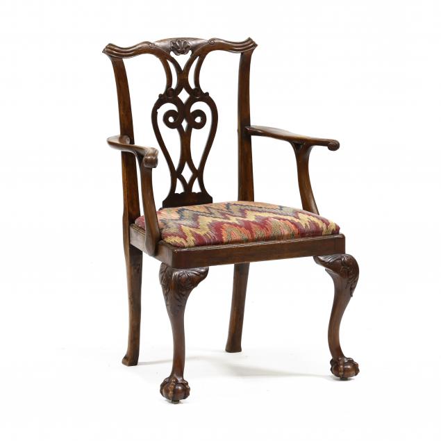 english-chippendale-carved-mahogany-armchair