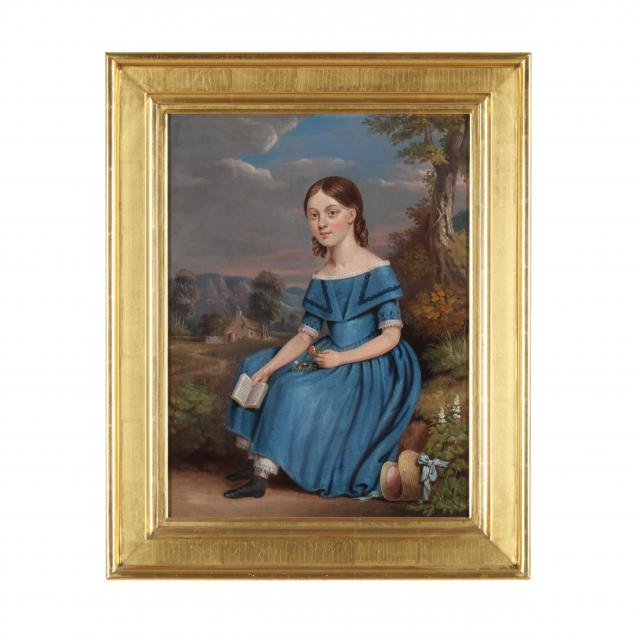 american-school-19th-century-portrait-of-a-young-girl-with-a-book