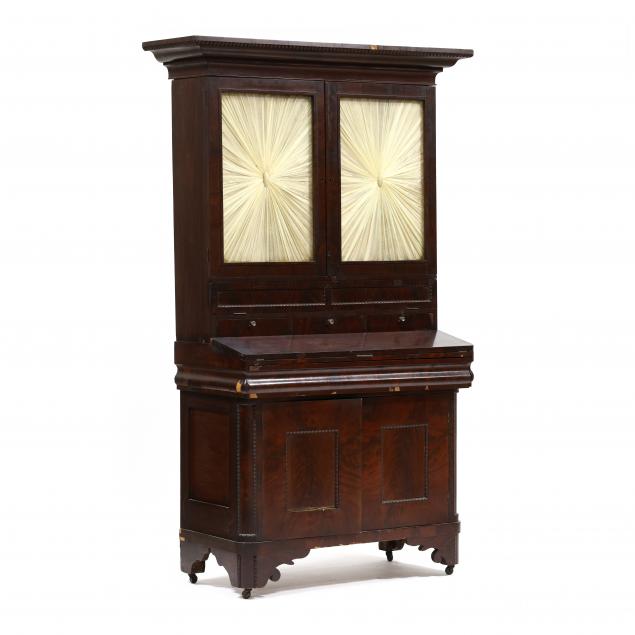 attributed-thomas-day-mahogany-desk-and-bookcase