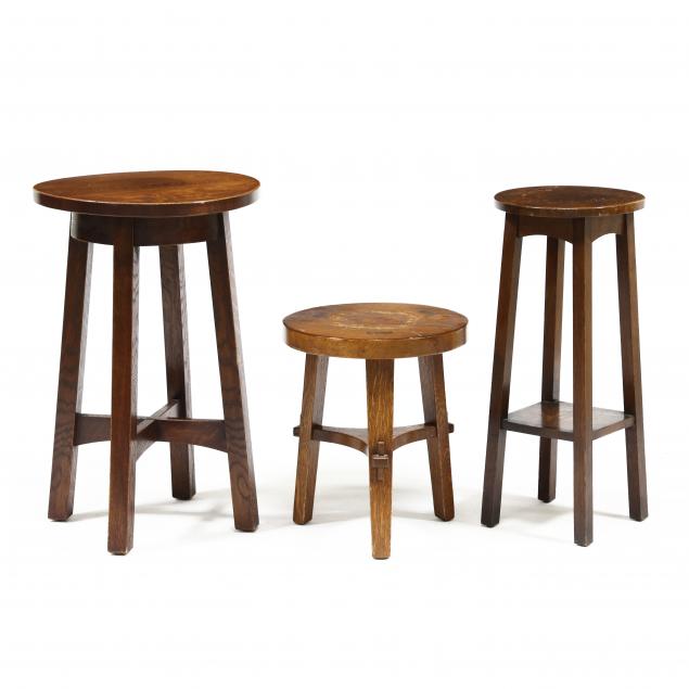 three-mission-oak-stands-stickley-and-limbert