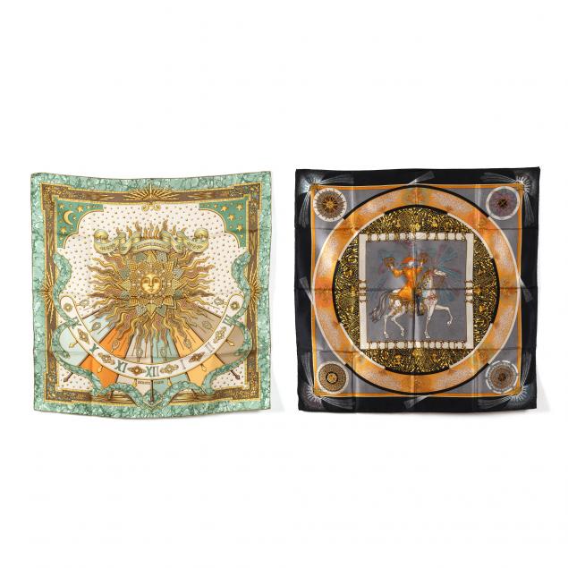 two-hermes-silk-scarves