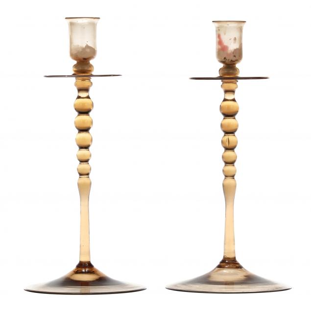 vintage-pair-of-blown-glass-candlesticks