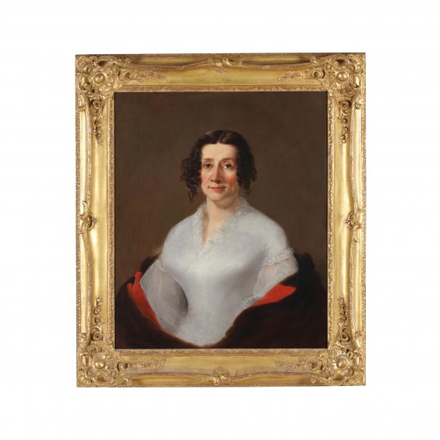 continental-school-mid-19th-century-portrait-of-a-woman-in-a-white-gown