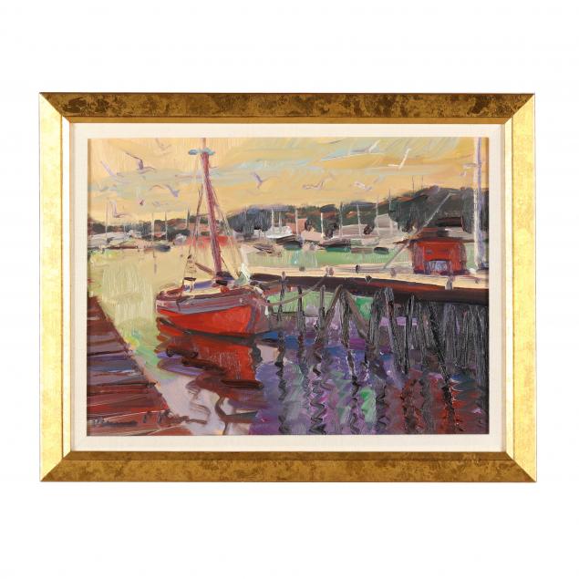 james-p-kerr-american-b-1953-harbor-scene-in-afternoon-light