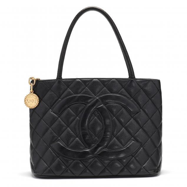 chanel-black-caviar-lambskin-medallion-tote