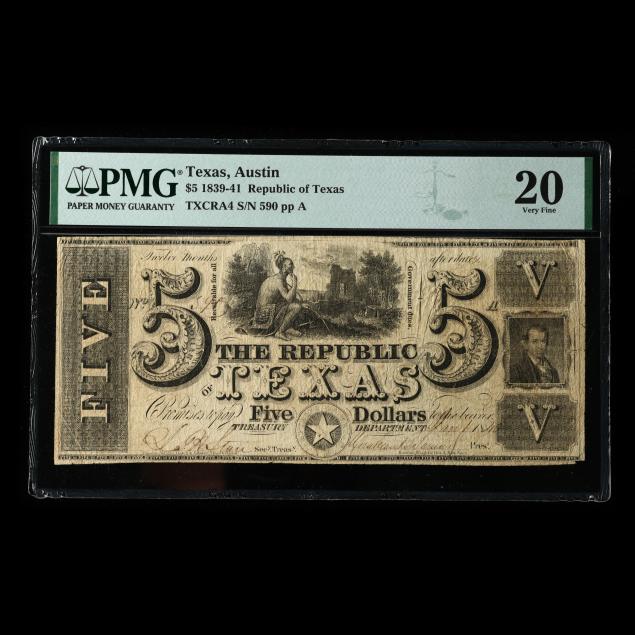 republic-of-texas-austin-5-pmg-20-very-fine