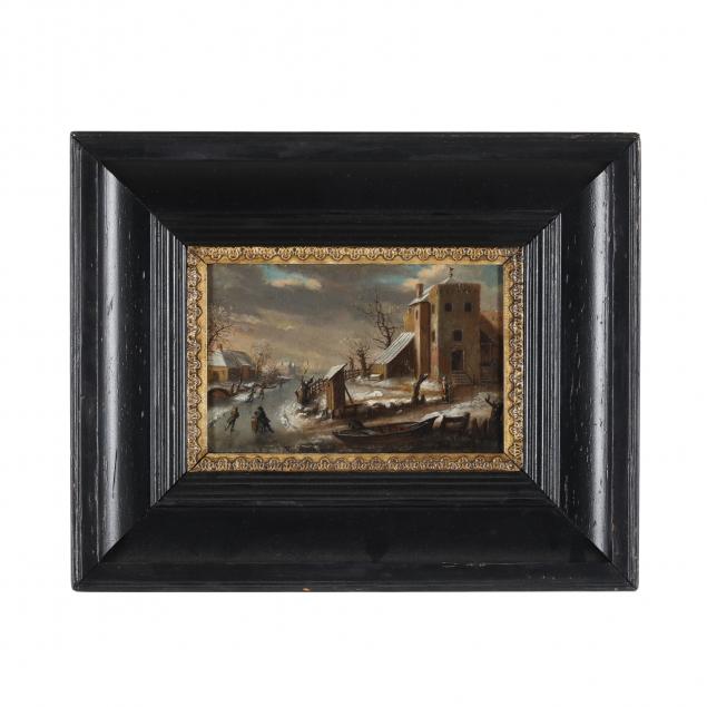 Dutch School (19th Century), Winter Scene with Skaters (Lot 1256 - June ...