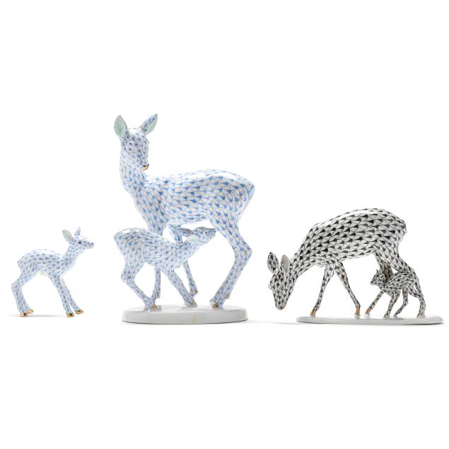 five-herend-porcelain-deer-figures