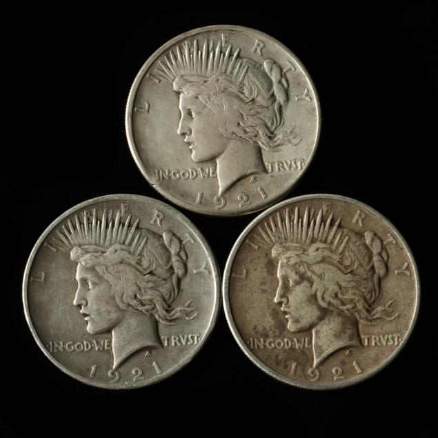 three-3-circulated-1921-peace-dollars