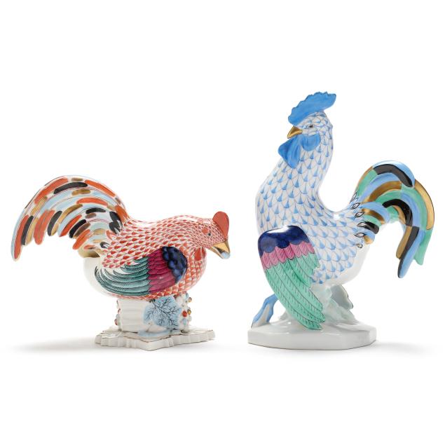 two-herend-fishnet-roosters