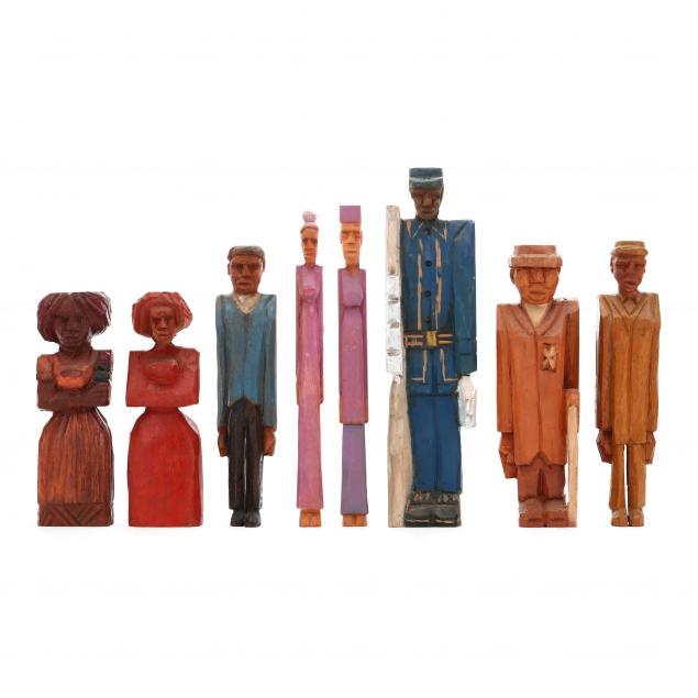 lavon-van-williams-jr-american-eight-folk-art-carved-figures