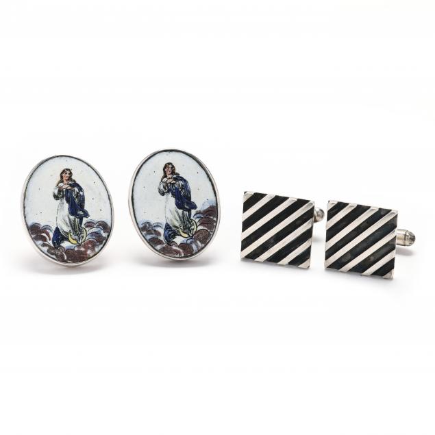 two-pairs-sterling-silver-cufflinks