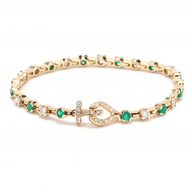 gold-diamond-and-emerald-line-bracelet