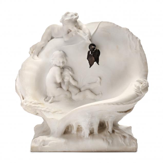 henri-pernot-belgian-french-1859-1937-carved-marble-fountain-group-of-putti-in-a-shell