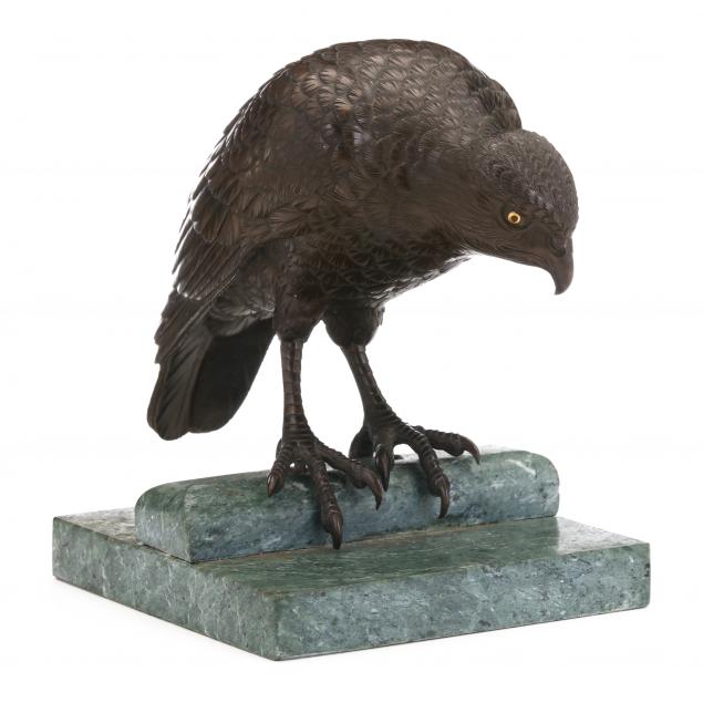 a-japanese-bronze-i-okimono-i-of-a-hawk-attributed-to-maruki-company