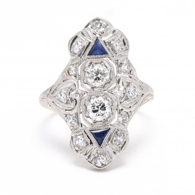 antique-platinum-diamond-and-sapphire-ring