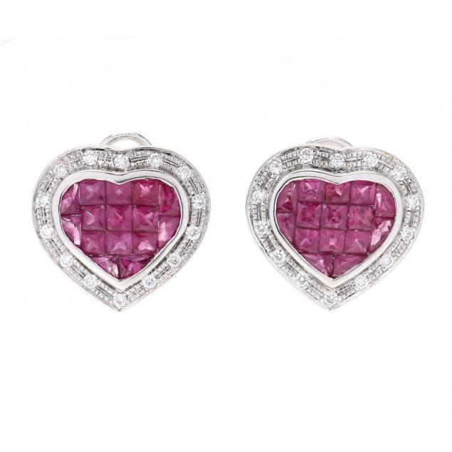 white-gold-ruby-and-diamond-earrings