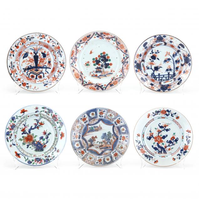 a-collection-of-six-chinese-export-porcelain-imari-dishes