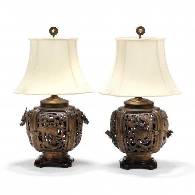 pair-of-japanese-bronze-temple-lanterns-fitted-as-table-lamps