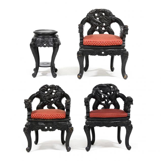 three-japanese-carved-dragon-armchairs-and-stand