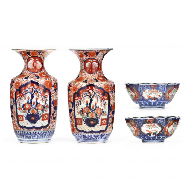 a-pair-of-japanese-imari-vases-and-bowls