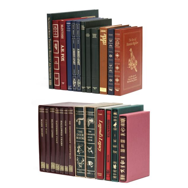 large-group-of-limited-edition-sporting-books-most-signed-and-leather-bound