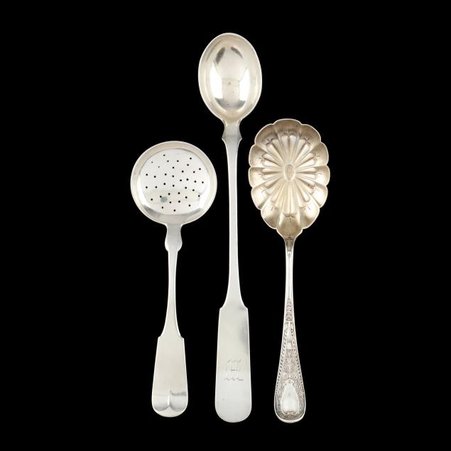 group-of-antique-american-silver-serving-spoons